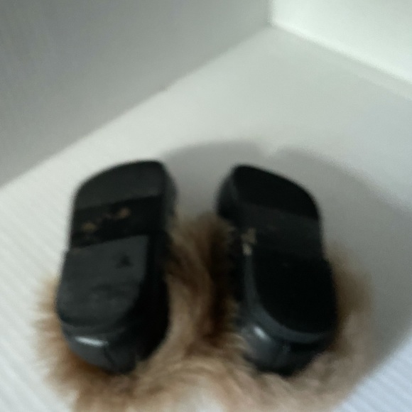 Little Legends black fur lined slippers size 22 EU US 6 - Picture 3 of 4